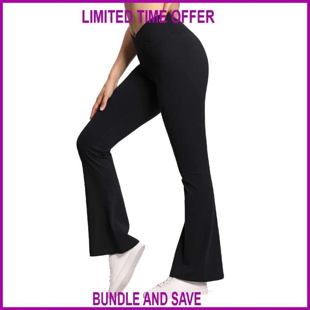 High Waist Flare Leggings with Tummy Control, Bootcut Yoga Pants